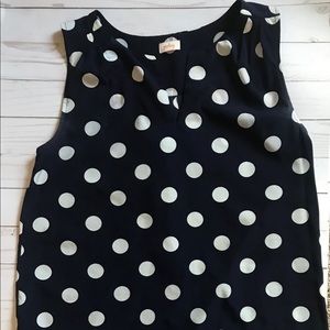 Navy Polk a dot blouse